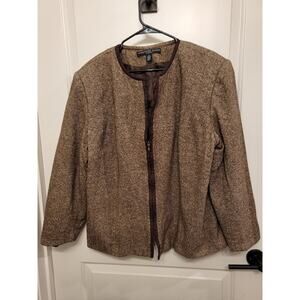 Josephine Claus Tweed Plus Size Blazer Brown Size 20
